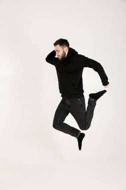 profil siyah c küçük sakallı çekici bir genç adam