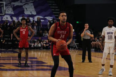 Delante Jones, Seattle Üniversitesi Kızıl Şahinleri için Phoenix 'teki Gcu Arena' da koruma görevlisi, Az / Usa Ocak 23.2019. 