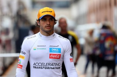 Monte Carlo, Monako (Fransa). 22-26 Mayıs 2019. Formula 12019 Monako Grand Prix 'si. McLaren F1 takımından Carlos Sainz Jr..