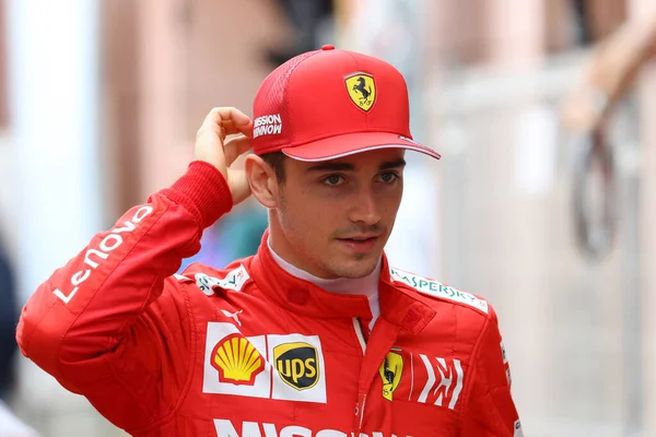 Monte Carlo Mônaco Maio 2019 Charles Leclerc Scuderia Ferrari Paddock — Fotografia de Stock