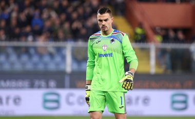 Cenova, İtalya. 18 Aralık 2019. İtalyan Serisi A. Uc Sampdoria, Uc Sampdoria 'dan Juventus Fc. Emil Audero' ya karşı..   