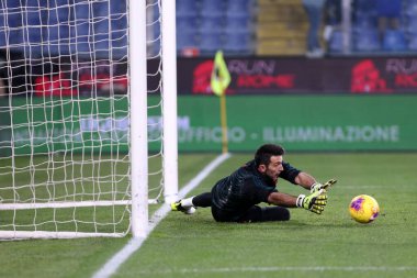 Cenova, İtalya. 18 Aralık 2019. İtalyan Serisi A. Uc Sampdoria, Juventus Fc 'e karşı. Juventus FC 'den Gianluigi Buffon.   
