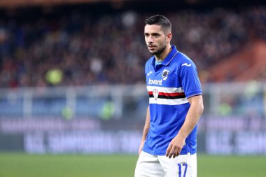 Cenova, İtalya. 18 Aralık 2019. İtalyan Serisi A. Uc Sampdoria Uc Sampdoria 'dan Juventus Fc. Gianluca Caprari' ye karşı..   