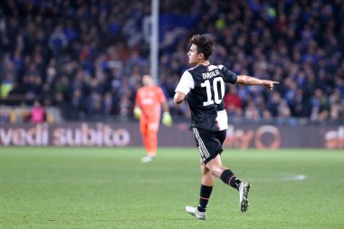 Cenova, İtalya. 18 Aralık 2019. İtalyan Serisi A. Uc Sampdoria, Juventus Fc 'e karşı. Juventus FC 'den Paulo Dybala.   