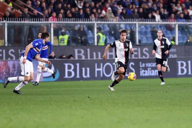 Cenova, İtalya. 18 Aralık 2019. İtalyan Serisi A. Uc Sampdoria, Juventus Fc 'e karşı. Juventus FC 'den Paulo Dybala.   