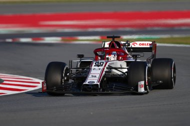 Barselona, İspanya. 19 Şubat 2020. Formula 1 sezon öncesi testi. Antonio Giovinazzi - Alfa Romeo Yarış C39 Ferrari pistte 