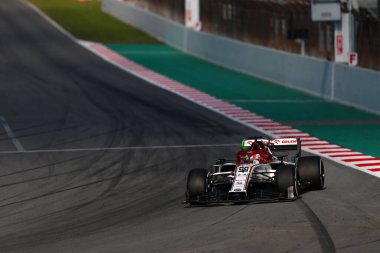 Barselona, İspanya. 19 Şubat 2020. Formula 1 sezon öncesi testi. Antonio Giovinazzi - Alfa Romeo Yarış C39 Ferrari pistte 