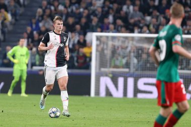Torino, İtalya. 22 Ekim 2019. Uefa Şampiyonlar Ligi D Grubu. Juventus Fc, Lokomotiv Moskva 'ya karşı. Juventus FC 'den Matthijs de Ligt.   