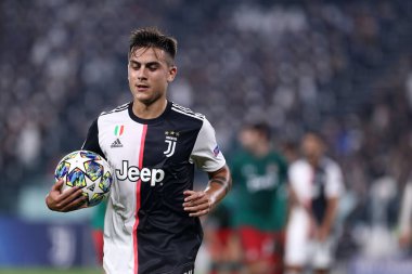Torino, İtalya. 22 Ekim 2019. Uefa Şampiyonlar Ligi D Grubu. Juventus Fc, Lokomotiv Moskva 'ya karşı. Juventus FC 'den Paulo Dybala.   