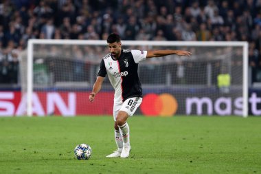 Torino, İtalya. 22 Ekim 2019. Uefa Şampiyonlar Ligi D Grubu. Juventus Fc, Lokomotiv Moskva 'ya karşı. Juventus FC 'den Sami Khedira.   