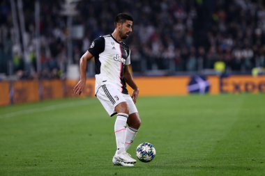 Torino, İtalya. 22 Ekim 2019. Uefa Şampiyonlar Ligi D Grubu. Juventus Fc, Lokomotiv Moskva 'ya karşı. Juventus FC 'den Sami Khedira.   