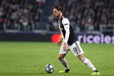 Torino, İtalya. 22 Ekim 2019. Uefa Şampiyonlar Ligi D Grubu. Juventus Fc, Lokomotiv Moskva 'ya karşı. Juventus FC 'den Adrien Rabiot.   