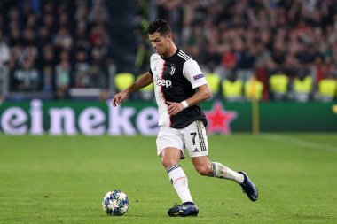Torino, İtalya. 22 Ekim 2019. Uefa Şampiyonlar Ligi D Grubu. Juventus Fc, Lokomotiv Moskva 'ya karşı. Juventus FC 'den Cristiano Ronaldo.   