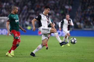 Torino, İtalya. 22 Ekim 2019. Uefa Şampiyonlar Ligi D Grubu. Juventus Fc, Lokomotiv Moskva 'ya karşı. Juventus FC 'den Cristiano Ronaldo.   