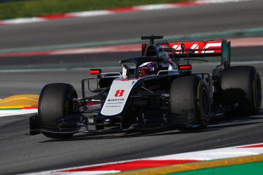 Barselona, İspanya. 28 Şubat 2020. Formula 1 sezon öncesi testi. F1 Kış Testi 'nin altıncı gününde Fransa ve Haas F1 takımından Romain Grosjean 