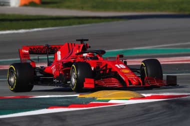 Barselona, İspanya. 26 Şubat 2020. Formula 1 sezon öncesi testi. F1 Kış Testi sırasında Monako ve Scuderia Ferrari 'den Charles Leclerc