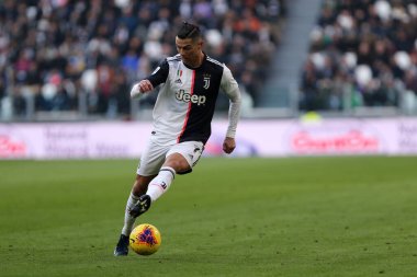 Torino, İtalya. 06 Ocak 2020. İtalyan Serisi A. Juventus Fc, Cagliari Calcio 'ya karşı. Juventus FC 'den Cristiano Ronaldo iş başında. 