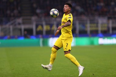 Milano, İtalya. 23 Ekim 2019. Uefa Şampiyonlar Ligi. Fc Internazionale Borussia 09 Dortmund 'a karşı. Borussia 'dan Jadon Sancho Dortmund Milano, İtalya. 