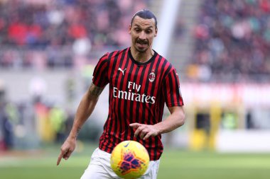 Milano, İtalya. 19 Ocak 2020. İtalyan Serisi A. Ac Milan, Udinese Calcio 'ya karşı. Ac Milan 'dan Zlatan Ibrahimoviç. 