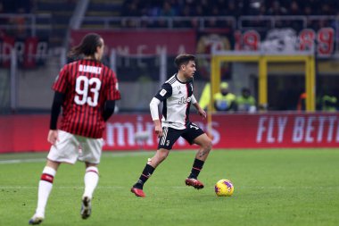 Milano, İtalya. 13 Şubat 2020. Coppa Italia 'da. Ac Milan ve Juventus Fc. Juventus FC 'den Paulo Dybala.   