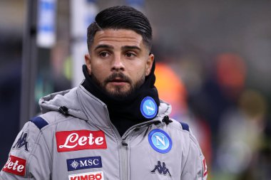 Milano. İtalya. 12 Şubat 2020. Coppa Italia yarı final ilk ayağı. Fc Internazionale ve Ssc Napoli. Sc Napoli 'den Lorenzo Insigne. 