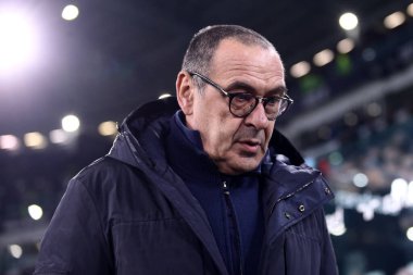 Torino, İtalya. 19 Ocak 2020. İtalyan Serisi A. Juventus Fc, Parma Calcio 'ya karşı. Maurizio Sarri, Juventus FC 'nin koçu..  
