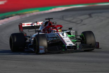Barselona, İspanya. 20 Şubat 2020. Formula 1 sezon öncesi testi. Alfa Romeo Yarışı 'ndan Kimi Raikkonen F1 Kış Testi' nin ikinci gününde