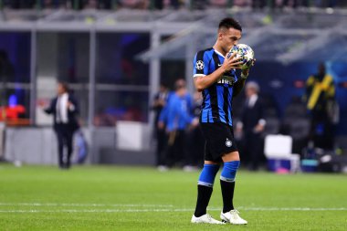 Milano, İtalya. 23 Ekim 2019. Uefa Şampiyonlar Ligi. Fc Internazionale Borussia 09 Dortmund 'a karşı. FC InternazionaleMilano, İtalya 'dan Lautaro Martinez. 