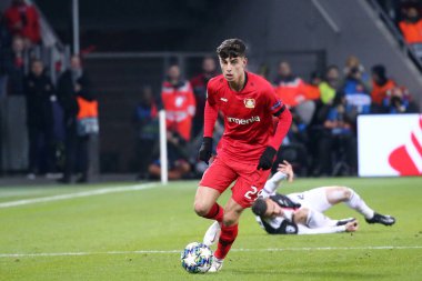 Leverkusen, Almanya. 11 Aralık 2019. Uefa Şampiyonlar Ligi 2019-20 Grubu D. Bayer Leverkusen 'den Kai Havertz..