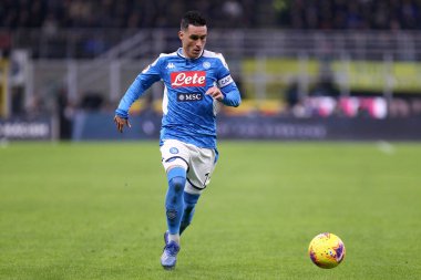 Milano. İtalya. 12 Şubat 2020. Coppa Italia yarı final ilk ayağı. Fc Internazionale ve Ssc Napoli. Sc Napoli 'den Jose Maria Callejon. 