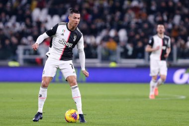 Torino, İtalya. 19 Ocak 2020. İtalyan Serisi A. Juventus Fc, Parma Calcio 'ya karşı. Juventus FC 'den Cristiano Ronaldo.   