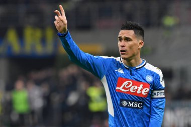 Milano. İtalya. 12 Şubat 2020. Coppa Italia yarı final ilk ayağı. Fc Internazionale ve Ssc Napoli. Sc Napoli 'den Jose Maria Callejon. 