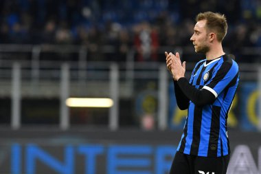 Milano, İtalya. 12 Şubat 2020. Coppa Italia yarı final ilk ayağı. Fc Internazionale, Ssc Napoli 'ye karşı. - Evet. FC Internazionale 'den Christian Eriksen.
