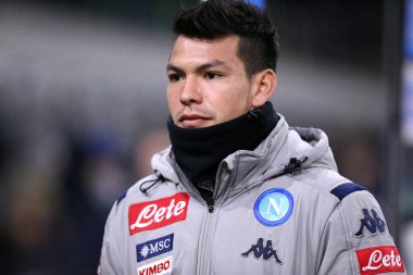 Milano. İtalya. 12 Şubat 2020. Coppa Italia yarı final ilk ayağı. Fc Internazionale ve Ssc Napoli. Ssc Napoli 'den Hirving Lozano. 