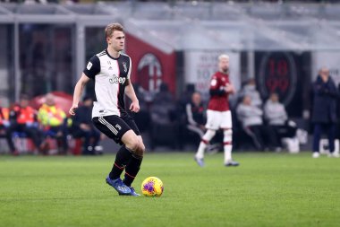 Milano, İtalya. 13 Şubat 2020. Coppa Italia 'da. Ac Milan ve Juventus Fc. Juventus FC 'den Matthijs de Ligt.   