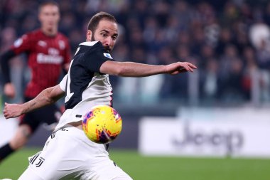 İtalya Juventus FCTorino 'dan Gonzalo Higuain. 10 Kasım 2019. İtalyan Serie A- Juventus Fc Ac Milan 'a karşı.