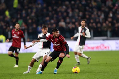 Theo Hernandez, ActionTorino, İtalya 'da Milan' dan. 10 Kasım 2019. İtalyan Serie A- Juventus Fc Ac Milan 'a karşı.