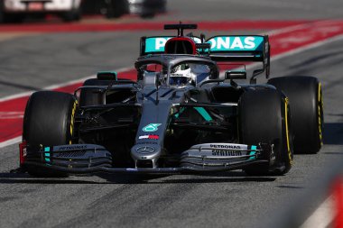 Barselona, İspanya. 21 Şubat 2020. Formula 1 sezon öncesi testi. F1 Kış Testi 'nin üçüncü gününde Mercedes AMG Petronas F1 Takımı' ndan Valtteri Bottas