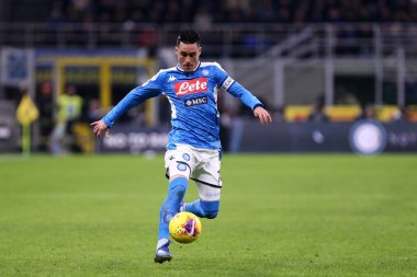 Milano. İtalya. 12 Şubat 2020. Coppa Italia yarı final ilk ayağı. Fc Internazionale ve Ssc Napoli. Sc Napoli 'den Jose Maria Callejon. 