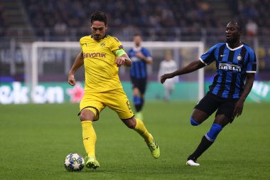 Milano, İtalya. 23 Ekim 2019. Uefa Şampiyonlar Ligi. Fc Internazionale Borussia 09 Dortmund 'a karşı. Borussia 'nın Mats Hummel' ları Dortmund Milano, İtalya. 