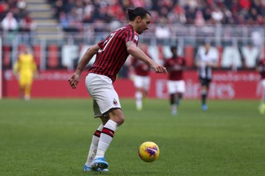Milano, İtalya. 19 Ocak 2020. İtalyan Serisi A. Ac Milan, Udinese Calcio 'ya karşı. Ac Milan 'dan Zlatan Ibrahimoviç. 