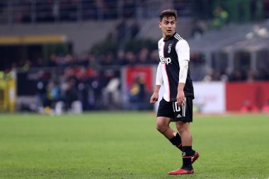 Milano, İtalya. 13 Şubat 2020. Coppa Italia 'da. Ac Milan ve Juventus Fc. Juventus FC 'den Paulo Dybala.   