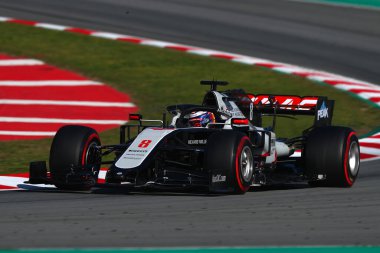 Barselona, İspanya. 28 Şubat 2020. Formula 1 sezon öncesi testi. F1 Kış Testi 'nin altıncı gününde Fransa ve Haas F1 takımından Romain Grosjean 