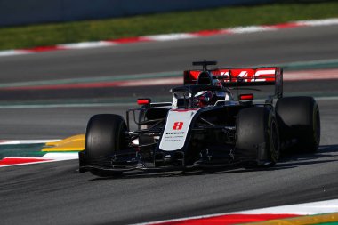Barselona, İspanya. 28 Şubat 2020. Formula 1 sezon öncesi testi. F1 Kış Testi 'nin altıncı gününde Fransa ve Haas F1 takımından Romain Grosjean 
