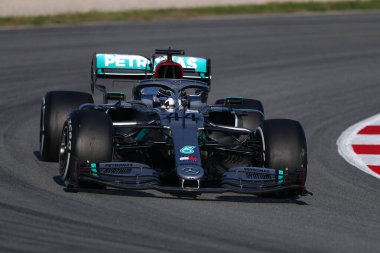 Barselona, İspanya. 20 Şubat 2020. Formula 1 sezon öncesi testi. Lewis Hamilton - F1 Kış Sınavı 'nın ikinci gününde Mercedes AMG Petronas F1 Ekibi