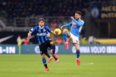 Milano. İtalya. 12 Şubat 2020. Coppa Italia yarı final ilk ayağı. Fc Internazionale ve Ssc Napoli. Sc Napoli 'den Kuru Mertens. 