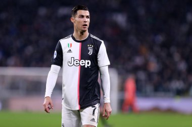 İtalya Juventus FC Torino 'dan Cristiano Ronaldo. 10 Kasım 2019. İtalyan Serie A- Juventus Fc Ac Milan 'a karşı.