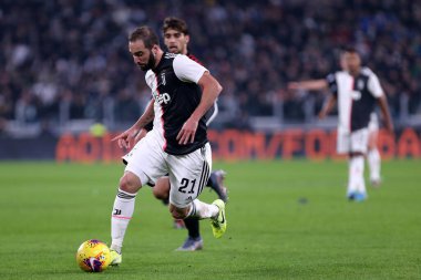 İtalya Juventus FCTorino 'dan Gonzalo Higuain. 10 Kasım 2019. İtalyan Serie A- Juventus Fc Ac Milan 'a karşı.