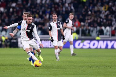 Torino, İtalya. 19 Ocak 2020. İtalyan Serisi A. Juventus Fc, Parma Calcio 'ya karşı. Juventus FC 'den Aaron Ramsey.   