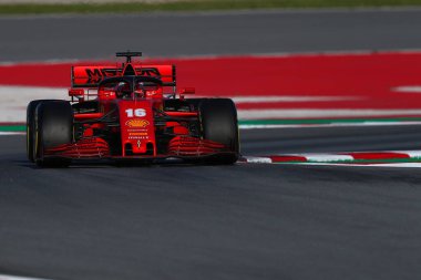 Barselona, İspanya. 26 Şubat 2020. Sezon öncesi F1 Kış Testi sırasında Monaco ve Scuderia Ferrari 'den Charles Leclerc